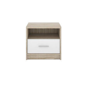 SET 2 COMODINI NEPO 1 CASSETTO 49,5 CM. ROVERE SONOMA BIANCO