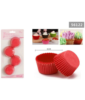 Set 2 Confezioni 100 Pirottini Carta 8cm Rossi Dolci Cupcake Tortine Muffin 56122         