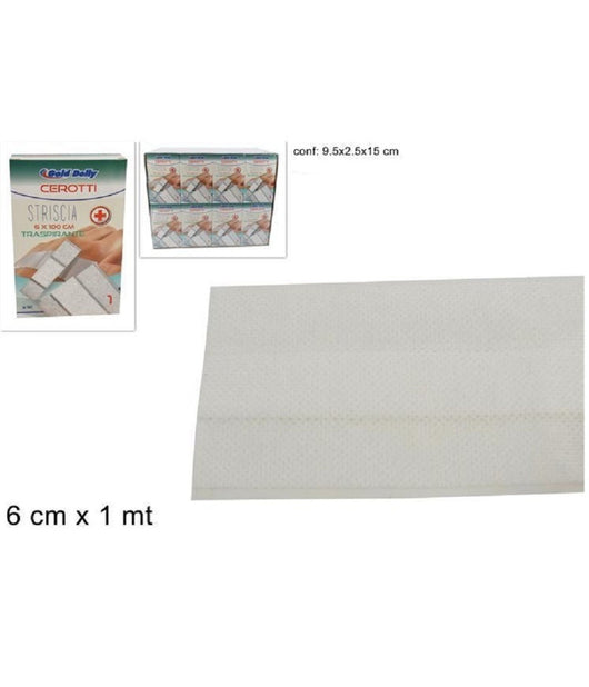 Set 2 Confezioni Cerotto Cerotti Striscia Garza Medicazione Traspirante 6cmx1mt         