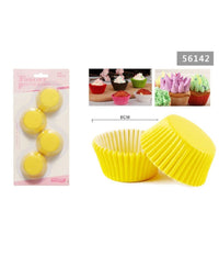 Set 2 Confezioni Da 100 Pirottini Carta 8 Cm Gialli Cupcake Tortine Muffin 56142         