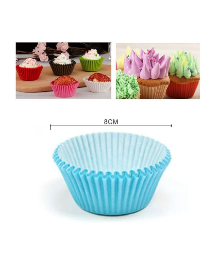 Set 2 Confezioni Da 100 Pirottini Carta 8cm Celesti Cupcake Tortine Muffin 56134         