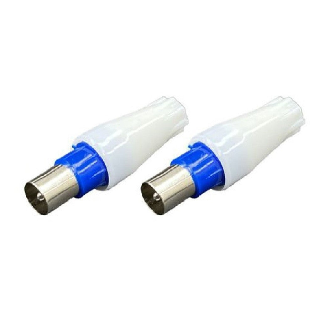 Set 2 Connettore Cavo Spina Antenna Maschio A Spina Coassiale Tv Satellite C-047         