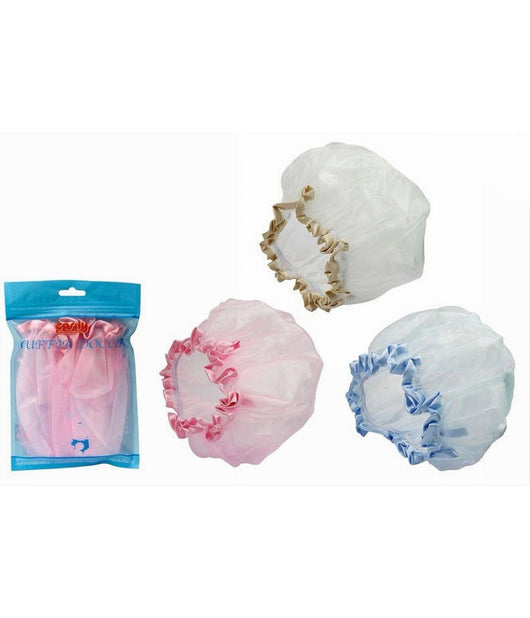 Set 2 Cuffie Cuffia Per Doccia Bagno Elastico Con Bordino Protegge Capelli 79478         