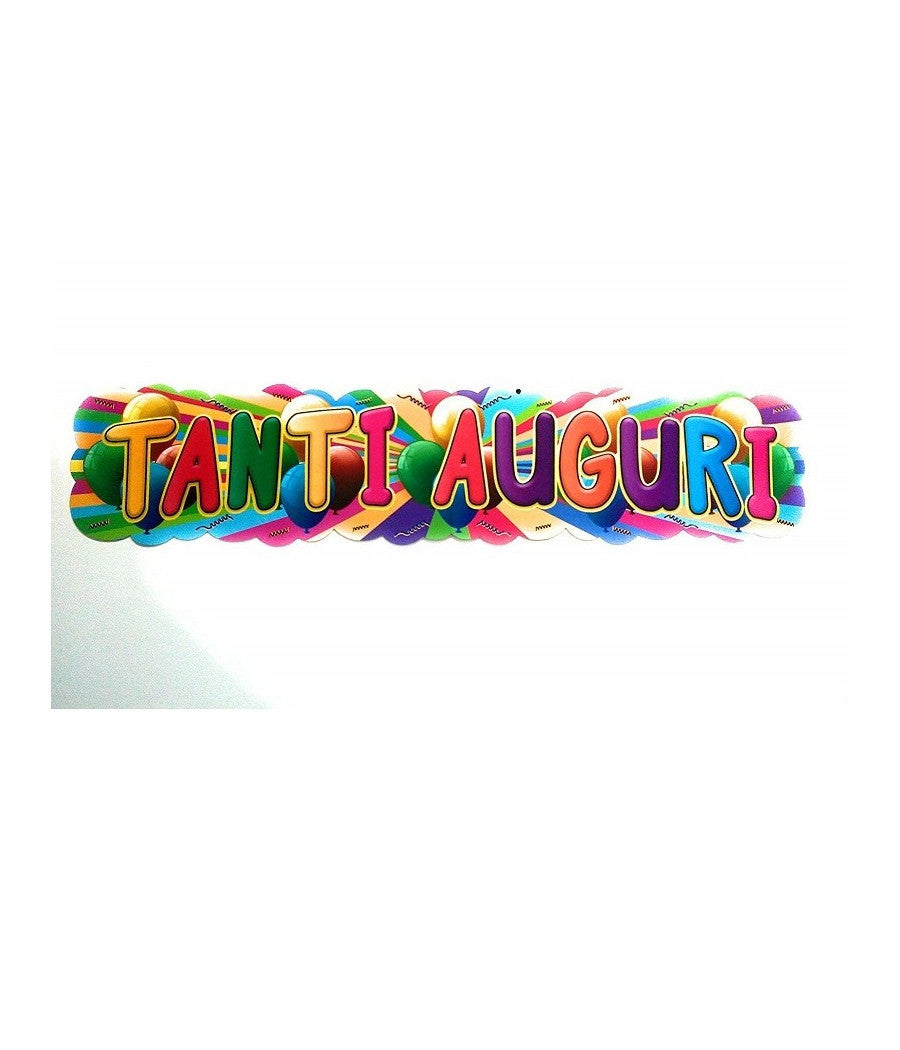 Set 2 Festoni Festone Scritta Tanti Auguri Multicolore Festa 100cm Bimbi Party         