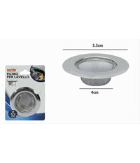 Set 2 Filtri Filtro Lavello Cucina Bagno Doccia Scarico Lavandino 5,3 Cm 79534         