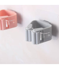 Set 2 Ganci Porta Scopa Mop Supporto Adesivo Resistente Appendino Bagno Cucina         