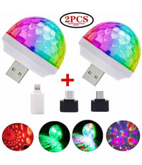 Set 2 Luci Magiche Magic Balls Led Usb Smartphone Discoteca Party Led8272         