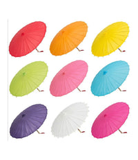 Set 2 Mini Ombrello Bambu Colorato Carta Legno Matrimonio Shabby Chic Ombrellino         