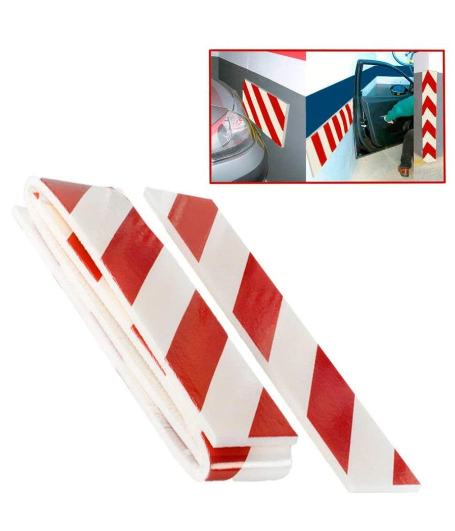 Set 2 Pannelli Adesivi Antiurto Per Garage Box Protezione Paraurti Auto 24x50cm         