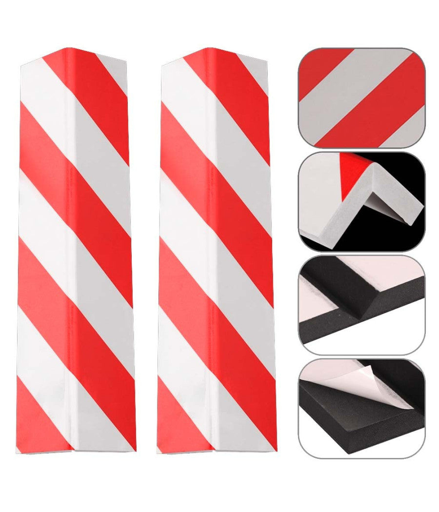 Set 2 Pannelli Adesivi Antiurto Per Garage Box Protezione Paraurti Auto 40x15cm         