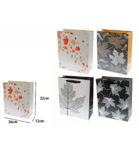 Set 2 Pezzi Buste Borsa Da Regalo Foglie Autunnali 32x26x12cm 69963 Vari Modelli         