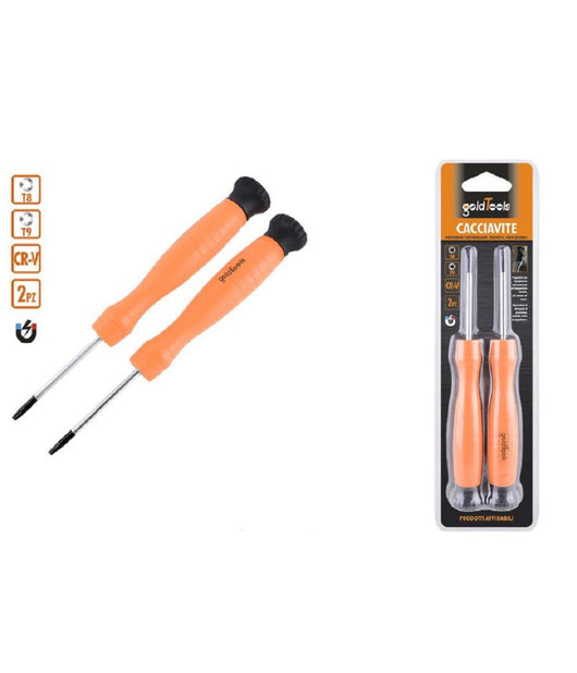 Set 2 Pezzi Cacciavite Cacciaviti Con Punta Magnetica A Stella T8 T9 Cr-v 57025         