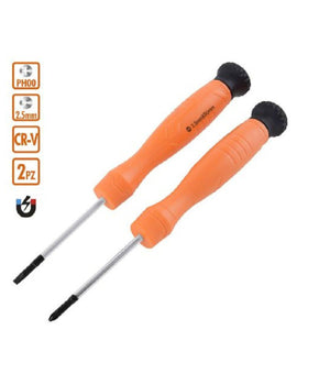 Set 2 Pezzi Cacciavite Punta Magnetica A Taglio 2.5mm E A Croce Ph00 Cr-v 57022         