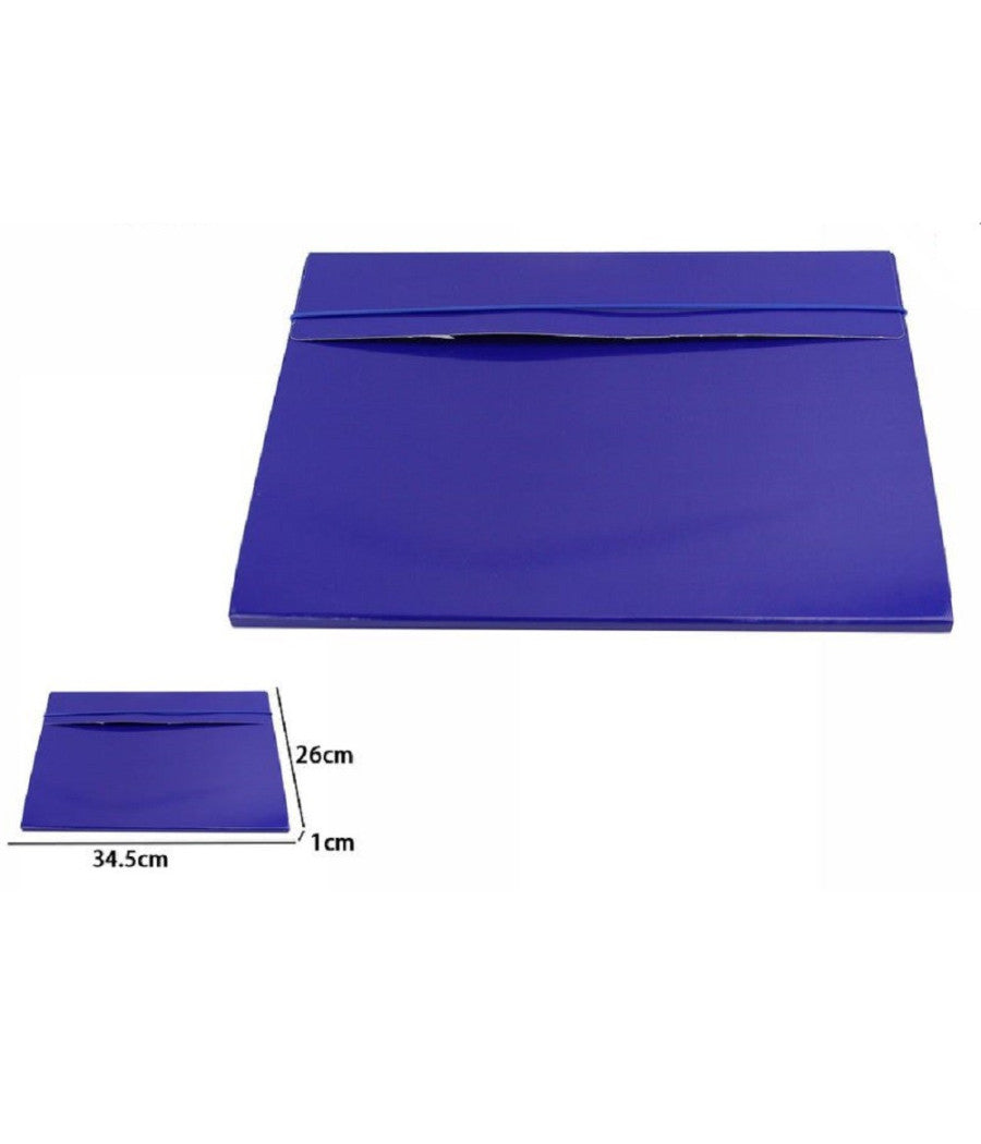 Set 2 Pezzi Cartelline Porta Documenti Cartellina Molla Custodia Blu 68206         