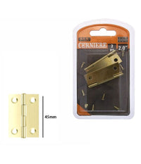 Set 2 Pezzi Cerniere In Ottone Per Porte Mobili Armadi Sportelli Ante 45mm 69038         