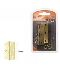 Set 2 Pezzi Cerniere In Ottone Per Porte Mobili Armadi Sportelli Ante 55mm 69039         