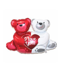 Set 2 Pezzi Festoni Palloncini Palloncino Happy Bear Orsetti Cuore Orsetto         