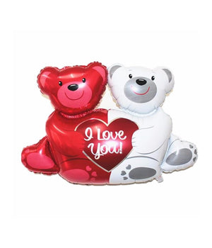 Set 2 Pezzi Festoni Palloncini Palloncino Happy Bear Orsetti Cuore Orsetto         