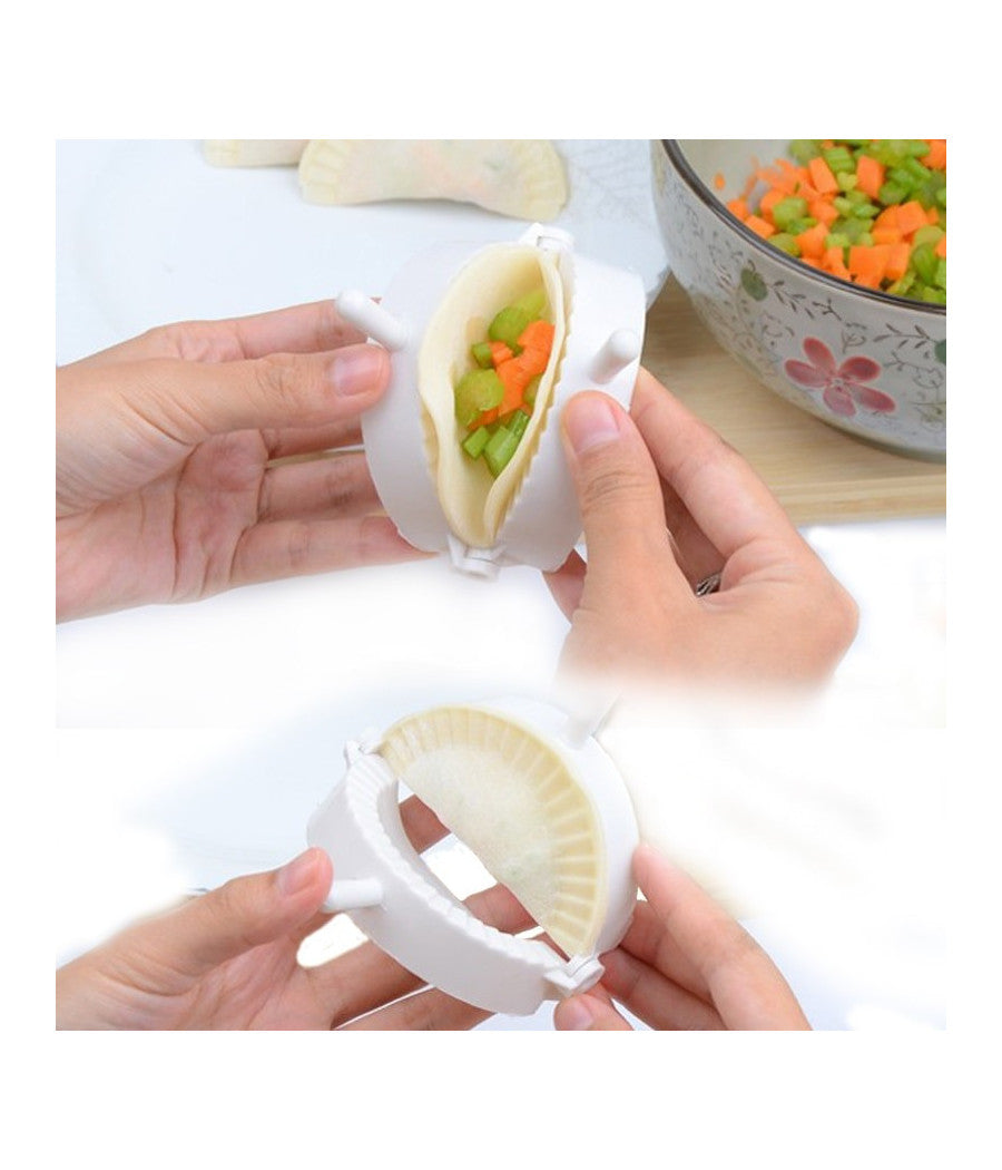 Set 2 Pezzi Forma Formine Per Ravioli E Panzerotti Impasti Plastica Bianco         