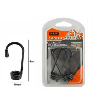 Set 2 Pezzi Gancio Per Corda Elastica 10 X 6mm Ganci Corde Imbracatura Auto Bici         