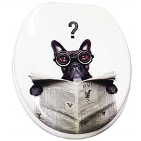 Trade Shop - Copriwater Universale Cagnolino Nero Giornale  69002 Tazza Bagno Wc Water -        3,5