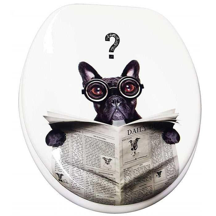 Trade Shop - Copriwater Universale Cagnolino Nero Giornale  69002 Tazza Bagno Wc Water -        3,5