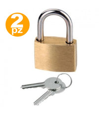 Set 2 Pezzi Lucchetto Ad Arco Sicurezza Armadietto Catenaccio 2 Chiavi 20mm         