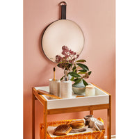 Set 2 Pezzi Maiolica In Ceramica Amica Beige 1 Dosasapone E 1 Portaspazzolino