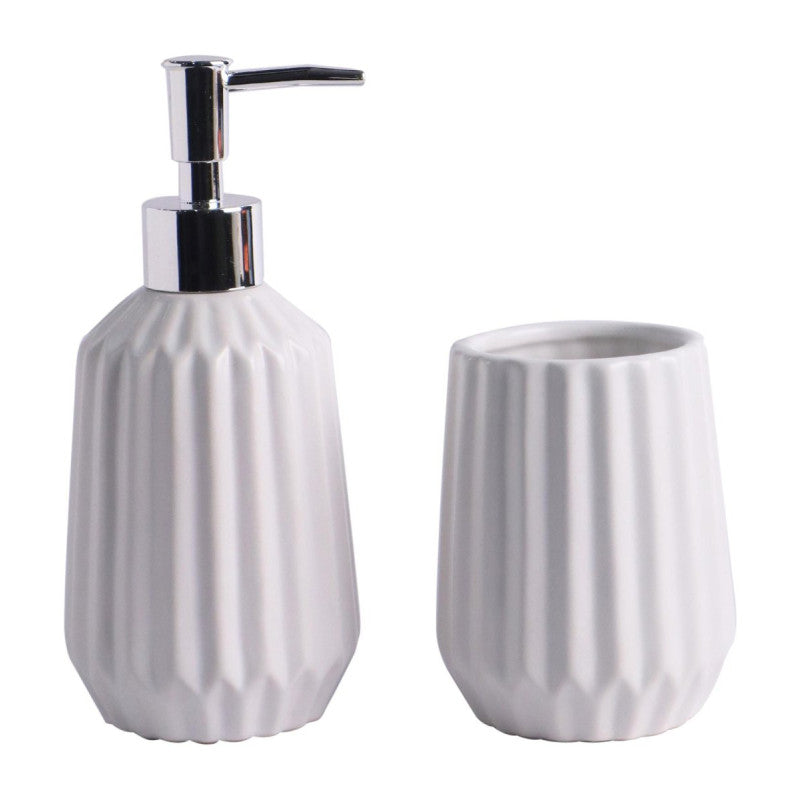 Set 2 Pezzi Matisse In Ceramica Amica Bianco