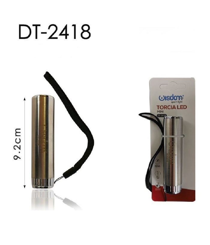 Set 2 Pezzi Mini Torcia Elettrica Led 9.2cm Tascabile Portatile Campeggi Dt-2418         