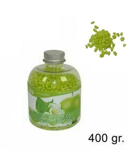 Set 2 Pezzi Pietrisco Profumato In Bottiglia 400gr Fragranza Mela Decoro Pietra         