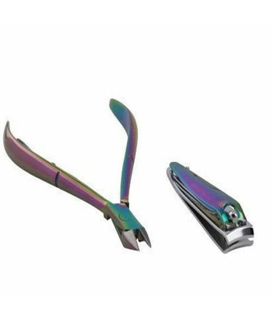 Set 2 Pezzi Pinzetta E Tagliaunghie In Acciaio Tronchesina Manicure Pedicure         