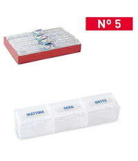 Set 2 Pezzi Porta Pillole Portapastiglie 3 Scomparti Dosi Giornalieri 12238it         