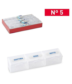 Set 2 Pezzi Porta Pillole Portapastiglie 3 Scomparti Dosi Giornalieri 12238it         