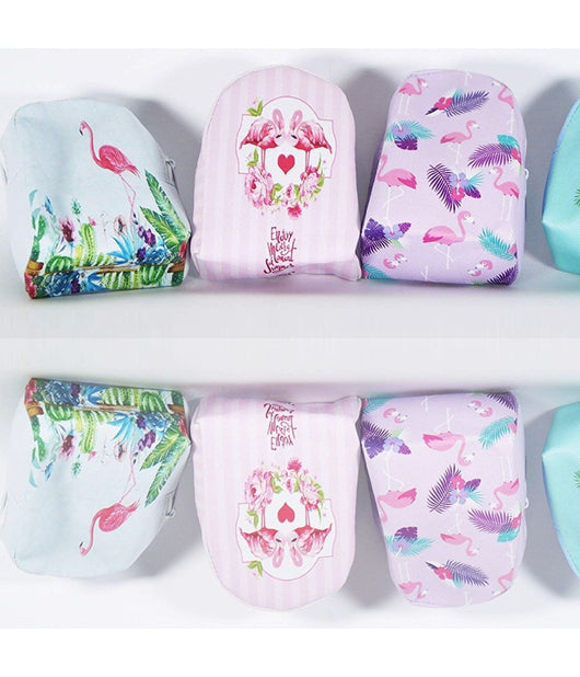 Set 2 Pezzi Portamonete Borsette Pochette Fenicottero Borsetta Porta Oggetti         