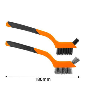 Set 2 Pezzi Spazzole Metalliche 180mm Con Impugnatura Morbida Per Pulizia 57234         