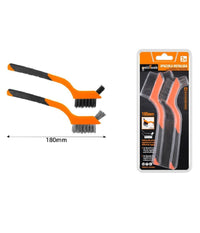 Set 2 Pezzi Spazzole Metalliche 180mm Con Impugnatura Morbida Per Pulizia 57234         