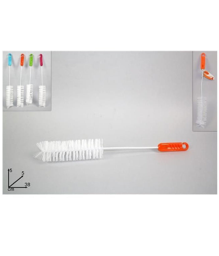 Set 2 Pezzi Spazzole Per Lavabottiglie 38x5x5cm Stelo Fibre Sintetiche 4 Colori         