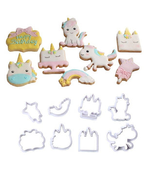 Set 2 Pezzi Stampi Stampini Sugarbelle Formine Unicorno Nuvola Tondo Cane Dolce         