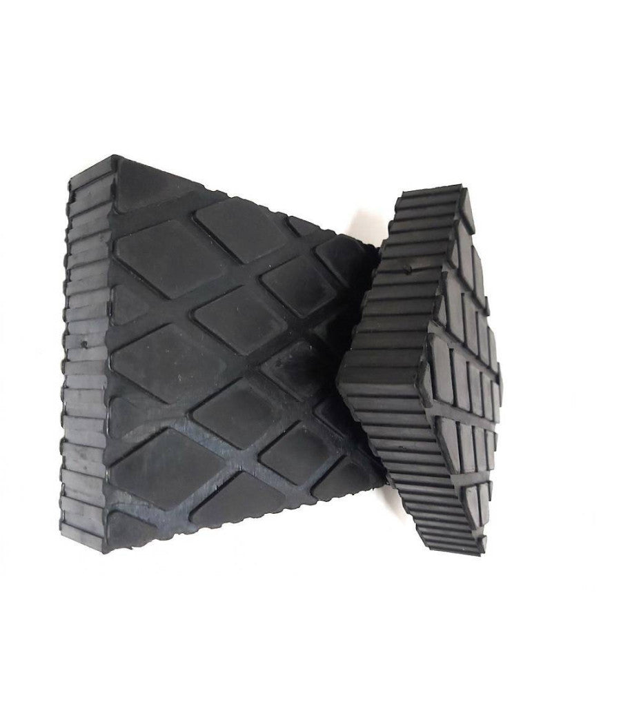 Set 2 Pezzi Tamponi Di Gomma Per Ponti Sollevatori Tampone 16 X 12 X 3.5 Cm         