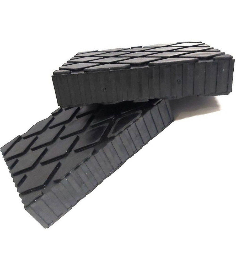Set 2 Pezzi Tamponi Di Gomma Per Ponti Sollevatori Tampone 16 X 12 X 3.5 Cm         