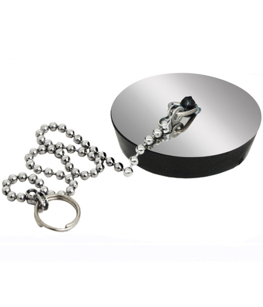 Set 2 Pezzi Tappo Tappi Lavandino 5 Cm Con Catenella Lavello Lavanderia         