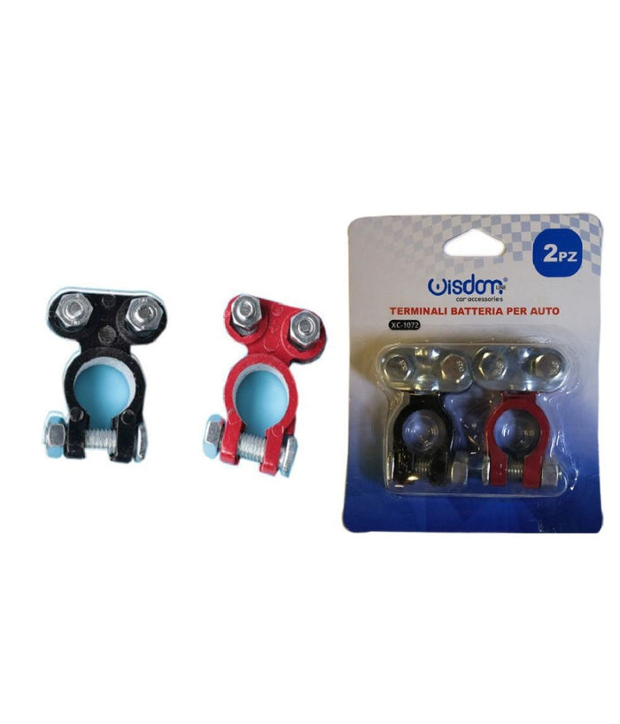 Set 2 Pezzi Terminali Terminale Batteria Per Auto Morsetti Con Bullone Xc-1072         