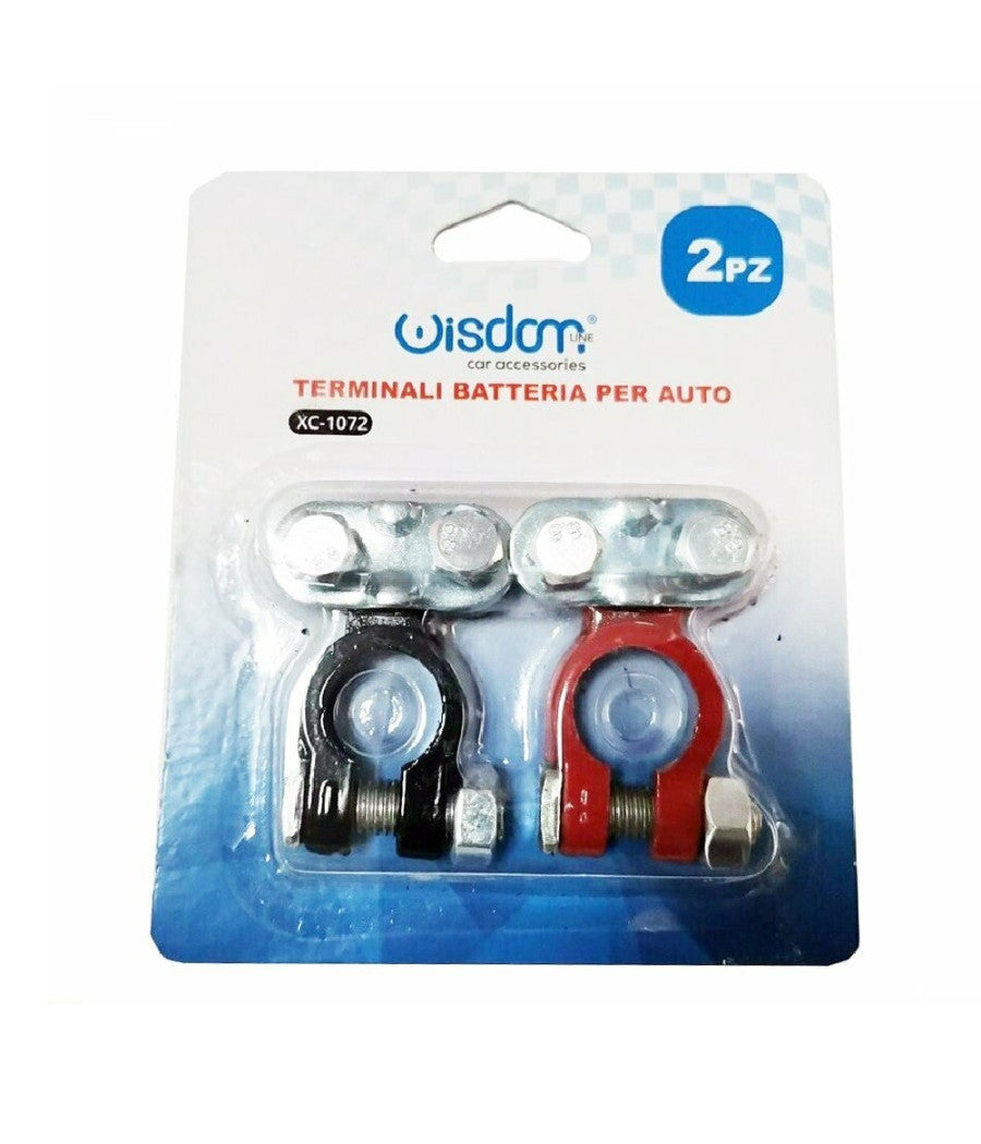 Set 2 Pezzi Terminali Terminale Batteria Per Auto Morsetti Con Bullone Xc-1072         