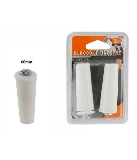 Set 2 Piedini Blocca Finestra Porta Blocco Blocchi Fermi Per Finestre Da 60mm         