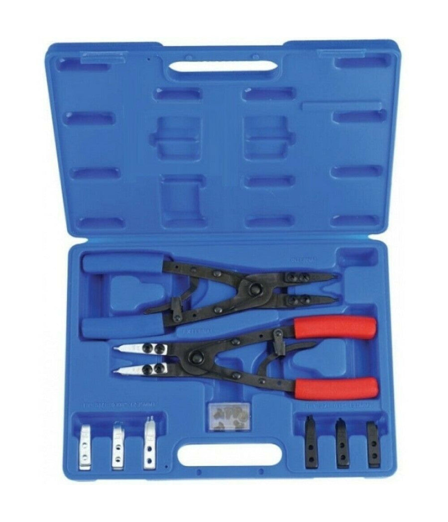 Set 2 Pinze Con Punte Intercambiabili Per Anelli Seeger Interni Esterni A.07210         