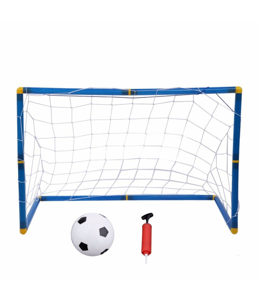Set 2 Porte Con Reti Da Calcio 79x50x43 Cm Per Bambini Uso Esterno Con Accessori         