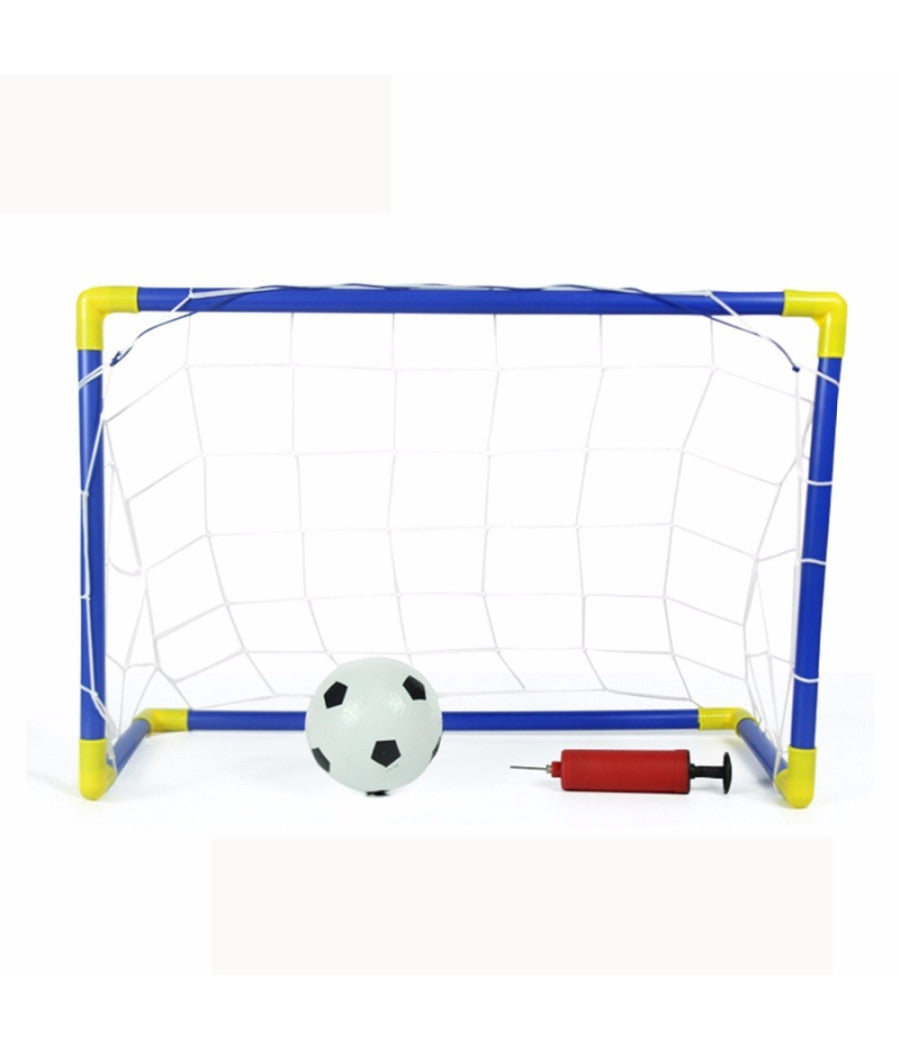 Set 2 Porte Con Reti Da Calcio 79x50x43 Cm Per Bambini Uso Esterno Con Accessori         