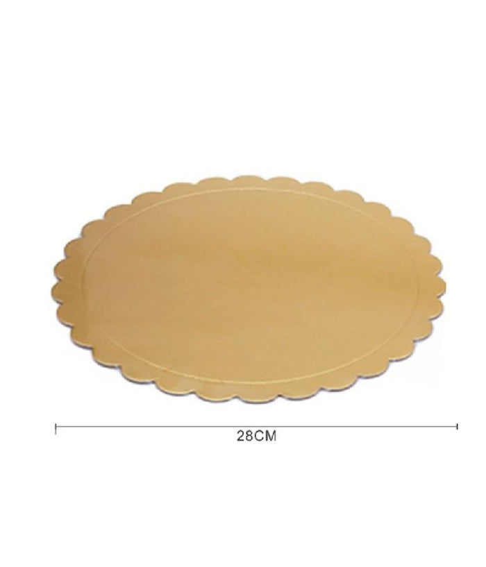 Set 2 Pz Base Per Torta Rotonda Piatto Sottotorta Dorato 28cm Con Bordino 58019         