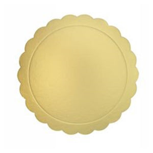 Trade Shop - Set 2 Pz Base Per Torta Rotonda Piatto Sottotorta Dorato 30 Cm Con Bordino 31164         